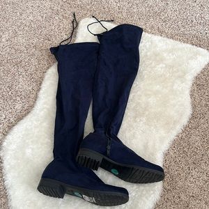 Knee High Navy Boots